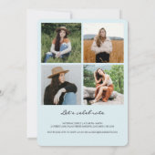 シックブルーアーチ5フォトコラージュ卒業 案内状 (裏面)