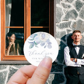 シックブルーエアリーフローラ結婚ズサンキュー ラウンドシール