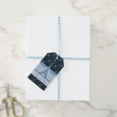 シックブルーエッフェルタワーサンキュー ギフトタグ (より糸付き)