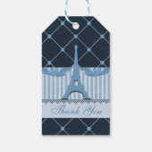 シックブルーエッフェルタワーサンキュー ギフトタグ (裏面)