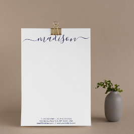 シックブルーエレガントタイポグラフィモノグラム レターヘッド