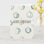 シックブルークリームビーチ海クリスマス カード (黄色い花)