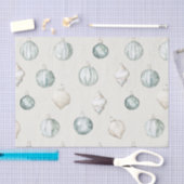 シックブルークリームビーチ海クリスマス 薄葉紙 (クラフト)