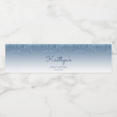 シックブルーグリッタードリップスウィート16パーティー ペットボトルラベル (シングルラベル)