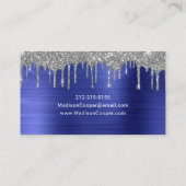シックブルーシルバーグリッタードリップススタイリスト 名刺 (裏面)