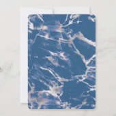 シックブルーシルバーマーブルブライダルシャワー 招待状 (裏面)