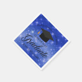 シックブルースパークルカスタム卒業パーティー スタンダードカクテルナプキン (角)