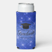 シックブルースパークルカスタム卒業パーティー スリム缶クーラー (Seltzer正面)