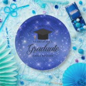 シックブルースパークルカスタム卒業パーティー ペーパープレート (パーティー)