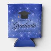 シックブルースパークルカスタム卒業パーティー 缶クーラー (正面)