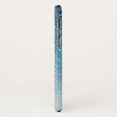 シックブルースパークルグリッターモノグラム名 Case-Mate iPhoneケース (裏面/左)