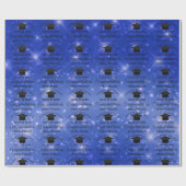 シックブルースパークル卒業シックカスタム卒業生 ラッピングペーパー (フラット)