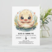 シックブルーダック誕生日 招待状 (スタンド正面)