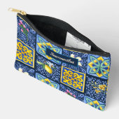 シックブルーティール(緑がかった色)シシリア地中海の柑橘類 アクセサリーポーチ (見開き)