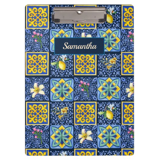 シックブルーティール（緑がかった色）シシリア地中海の柑橘類 クリップボード (正面)