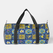 シックブルーティール(緑がかった色)シシリア地中海の柑橘類 ダッフルバッグ (裏面)