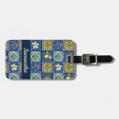 シックブルーティール(緑がかった色)シシリア地中海の柑橘類 ラゲッジタグ (正面横)