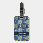 シックブルーティール(緑がかった色)シシリア地中海の柑橘類 ラゲッジタグ (正面縦)