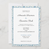 シックブルートイレデジュイ縁どフローラズ 招待状 (正面)