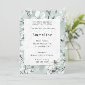 シックブルードラゴンフライドリームフローラ誕生日 招待状 (スタンド正面)