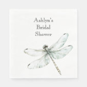 シックブルードラゴンフライブライダルシャワー スタンダードランチョンナプキン (正面)