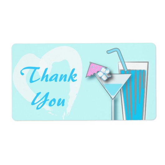 シックブルーハワイマルティーニ結婚式の引き出物ラベル ラベル (正面)