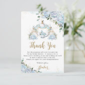 シックブルーバラプリンセスキャリッジブライダルシャワー サンキューカード (スタンド正面)