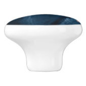 シックブルーバラ金ゴールドグリッターアゲートカスタムモノグラム セラミックノブ (側面)