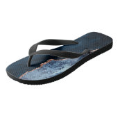 シックブルーバラ金ゴールドグリッターアゲートカスタムモノグラム ビーチサンダル (アングル)