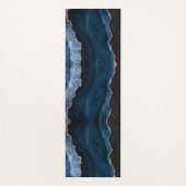 シックブルーバラ金ゴールドグリッターアゲートカスタムモノグラム ヨガマット (裏面)