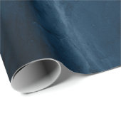 シックブルーバラ金ゴールドグリッターアゲートカスタムモノグラム ラッピングペーパー (ロールコーナー)