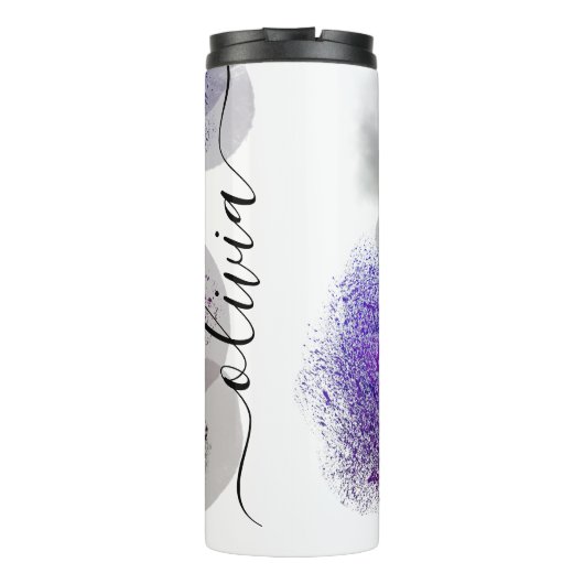 シックブルーパープルフローラシグネチャーモノグラムの タンブラー (裏面)