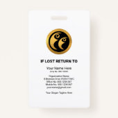 シックブルーピンクレクタンズメディカル写真テンプレート バッジ (裏面)