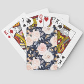 シックブルーピンク抽象芸術フローラ トランプ (裏面)