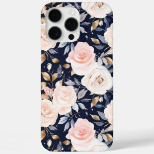 シックブルーピンク抽象芸術フローラ iPhone 16 PRO MAXケース