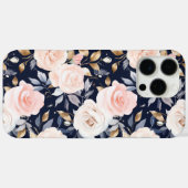 シックブルーピンク抽象芸術フローラ Case-Mate iPhoneケース (裏面 (横))