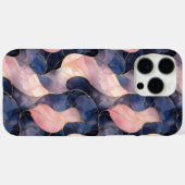 シックブルーピンク抽象芸術 Case-Mate iPhoneケース (裏面 (横))