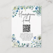 シックブルーフローラ春の結婚式ハネムーンファンド エンクロージャーカード (正面)