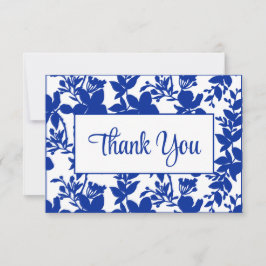 シックブルーフローラ65thバースデーパーティー サンキューカード