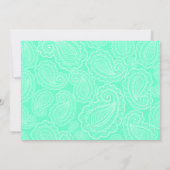 シックブルーペイズリーが私のメイド・オブ・オーナー(花嫁付き添い人) 招待状 (裏面)