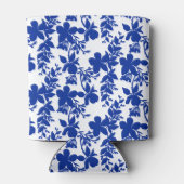 シックブルーホワイトフローラ誕生日パーティーの好意 缶クーラー (裏面)