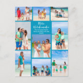 シックブルーメレカリキマカフォトコラージュビーチ シーズンポストカード (正面)