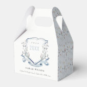 シックブルーワイルドフラワーウォーターカラークレスト卒業 フェイバーボックス (裏面サイド)