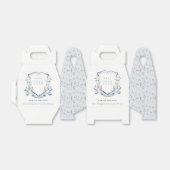 シックブルーワイルドフラワーウォーターカラークレスト卒業 フェイバーボックス (折り畳みなし)