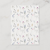 シックブルーワイルドフラワークレスト結婚のギフトレジストリ エンクロージャーカード (裏面)