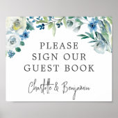 シックブルー春フローラお申し込みOur Guest Book ポスター (正面)