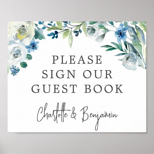 シックブルー春フローラお申し込みOur Guest Book ポスター (正面)