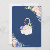 シックブルー王室の赤面フローラパンプキンベビーシャワー 招待状 (裏面)