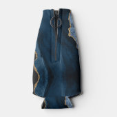 シックブルー金ゴールドグリッターアゲートカスタムモノグラム ボトルクーラー (裏面)