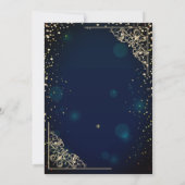 シックブルー金ゴールドティアラ,ダイアモンズキンセアニラ 招待状 (裏面)